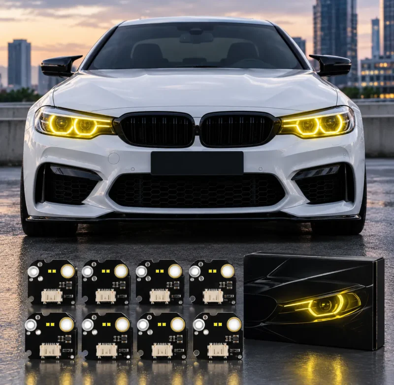 Modules LED Angel Eyes Jaunes Style CSL – BMW Série 3 LCI F30 F31 F34 F35 GT Blanc
