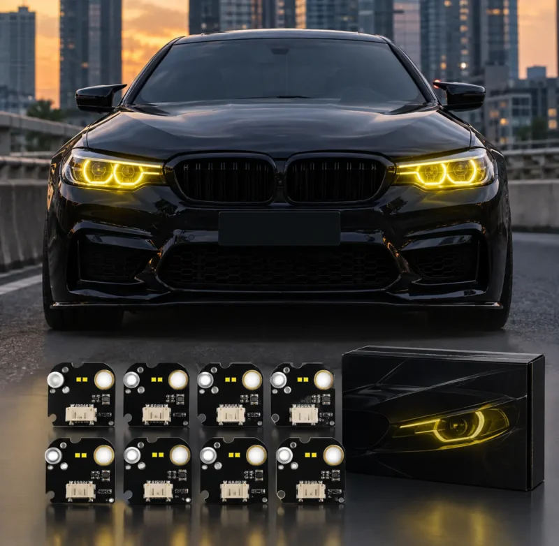 Modules LED Angel Eyes Jaunes Style CSL – BMW Série 3 LCI F30 F31 F34 F35 GT