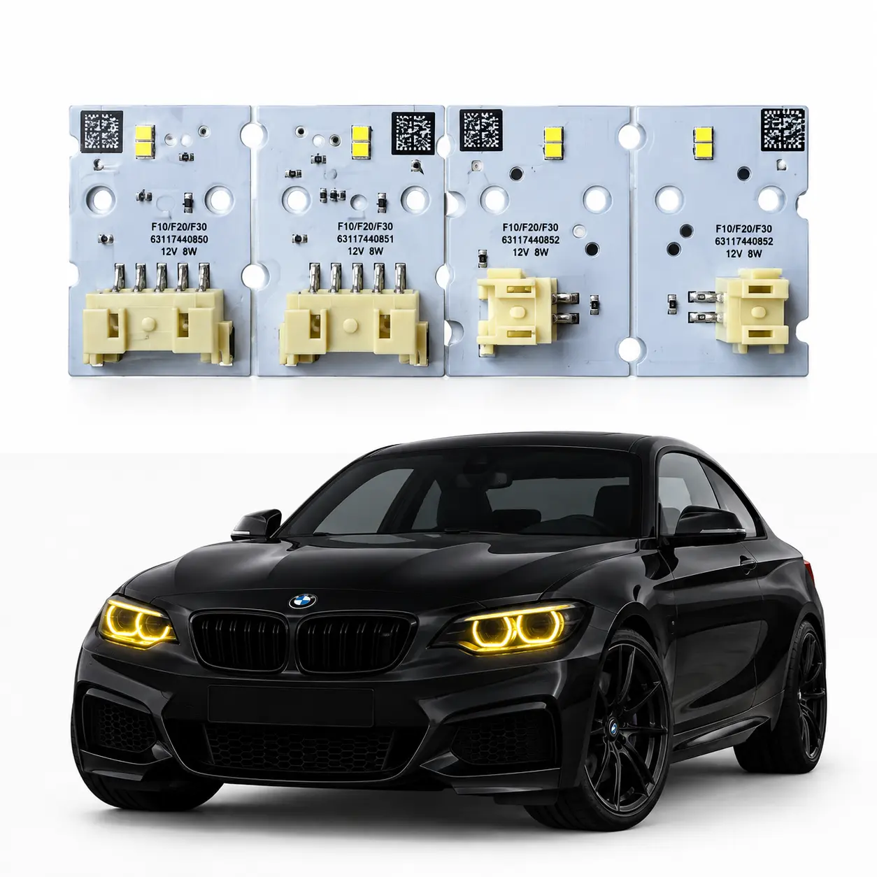 Modules LED DRL Jaune Style CSL BMW Série 2 F22 F87 M2 LCI 2018 2021