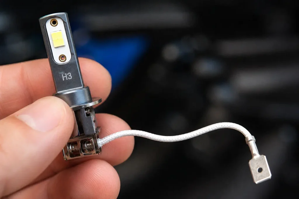ampoule H3 LED culot avec fil d'alimentation pour antibrouillards
