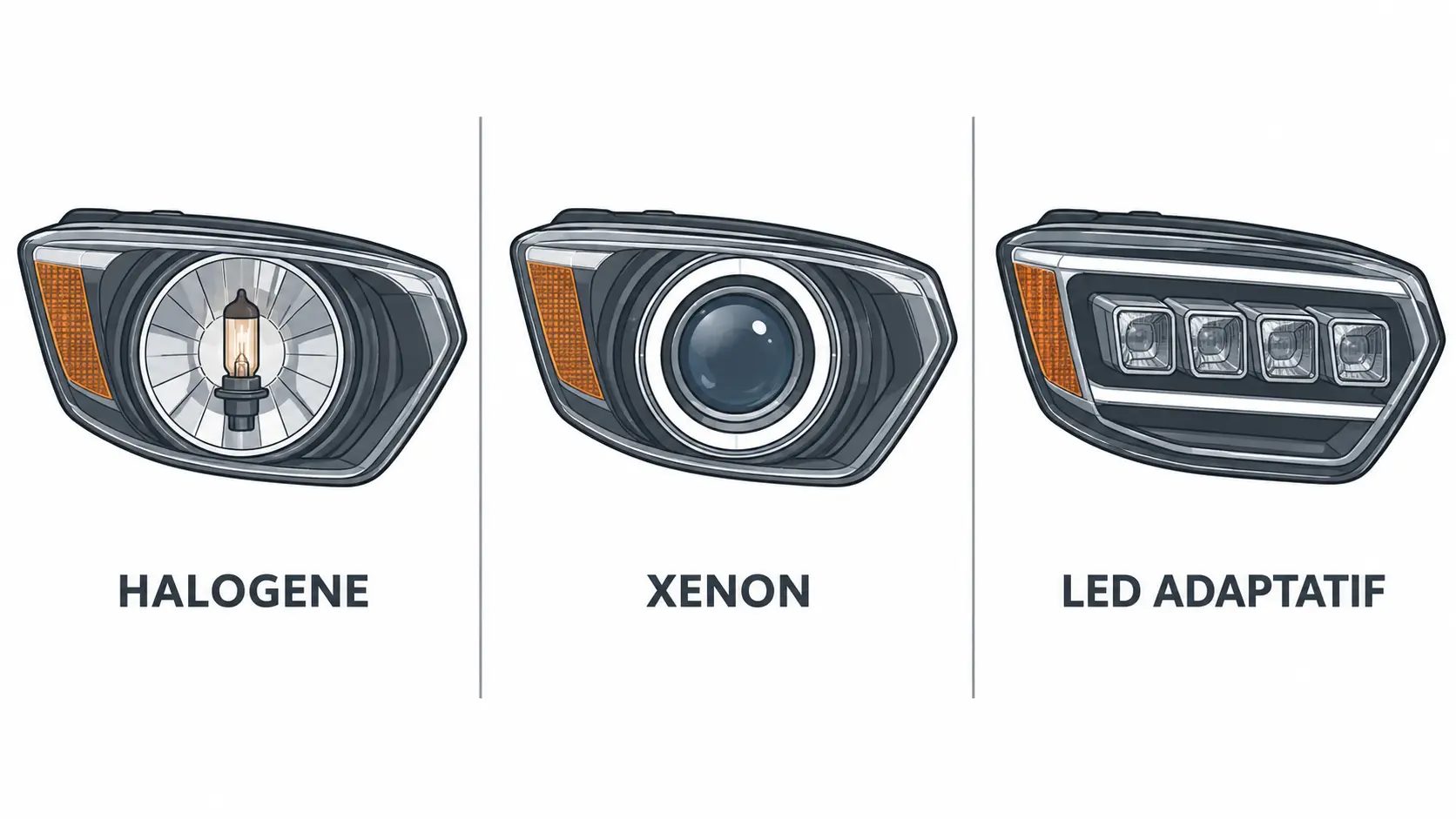 Types de phares BMW F30 F31 halogene xenon LED