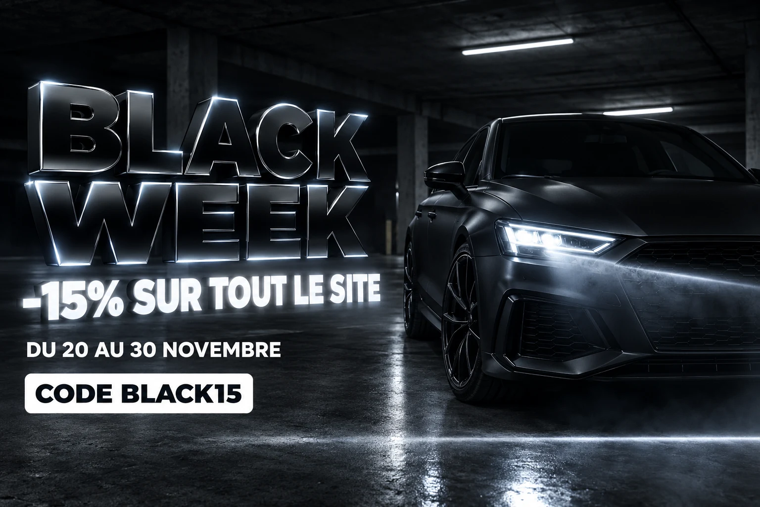 Black Friday LED voiture 2026 TledCars : -15 % sur tout le site du 20 au 30 novembre avec le code BLACK15